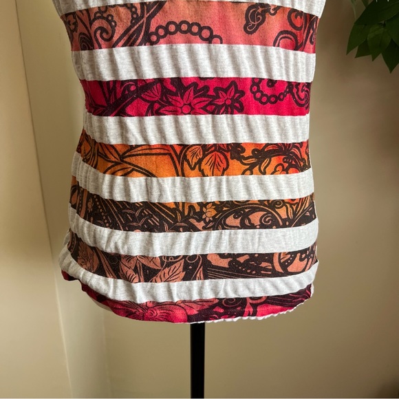 Mandee Striped Short Sleeve Printed T-Shirt Orange Sz M - Picture 13 of 16